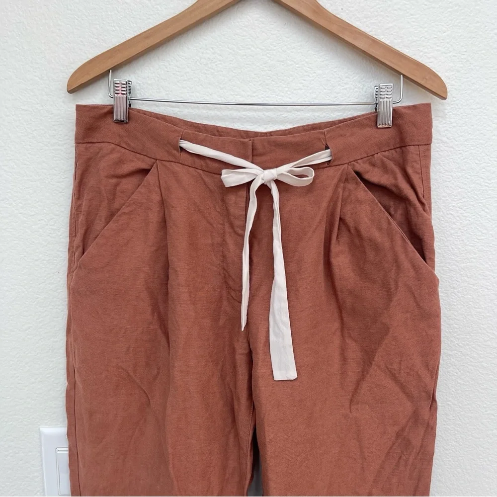 Wilfred Aritzia Allant Linen Pants Rust Color Size 8